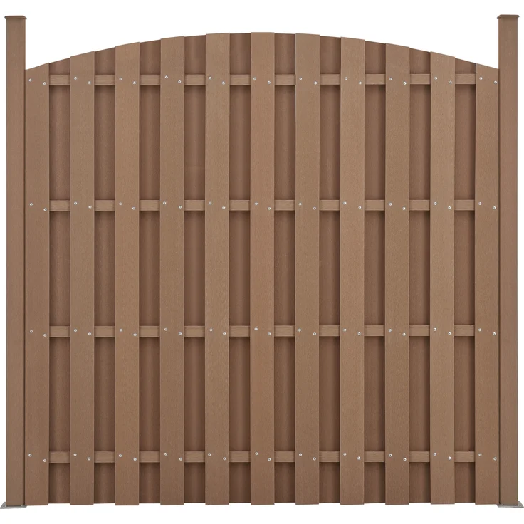WPC Gartenzaun 185x193 cm Rund Braun neu. holz – Bild 3