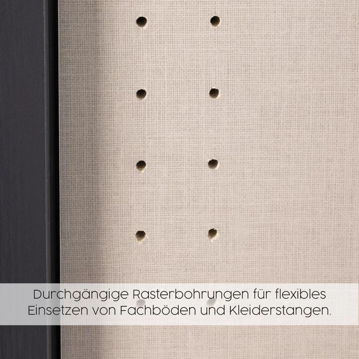rauch Drehtürenschrank Kleiderschrank Schrank Garderobe Wäscheschrank BARI mit Spiegel mit Schubasten mittig, moderner Griff in Graumetallic MADE IN GERMANY – Bild 13