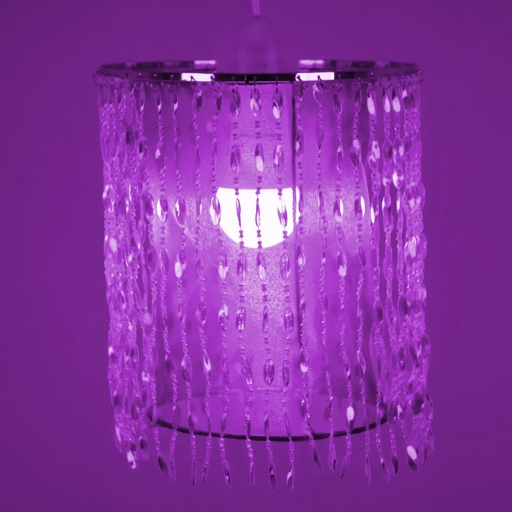 RGB LED Hängeleuchte, Kristalle pink, App-/Sprachsteuerung – Bild 5