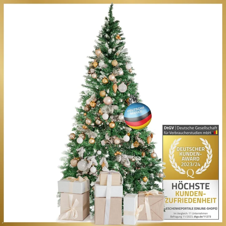 Dimono Künstlicher Weihnachtsbaum XXL Kunst Tannenbaum, Christbaum, Naturgetreuer Tannenbaum mit wunderschönen Baumspitzen – Bild 1