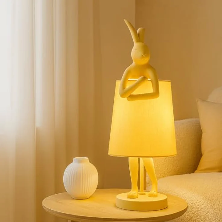 Kare Design Tischleuchte Animal Rabbit, Peach, Hasenleuchte, Tischlampe, Tiermotiv, Home Office, kein Leuchtmittel enthalten, 50 x 17 x 20 cm (H/B/T) – Bild 3