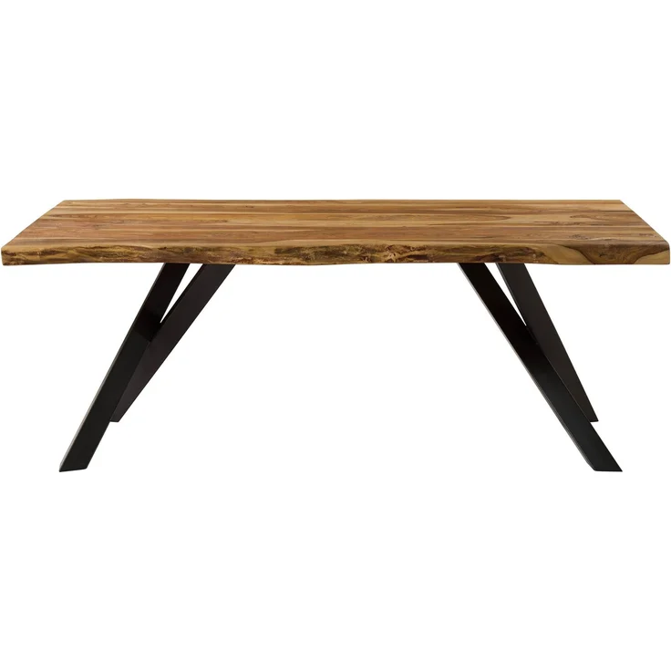 Baumtisch Sheesham 200 x 100 x 76 natur sandgestrahlt / A-Gestell anthrazit matt FREEFORM 5 – Bild 7