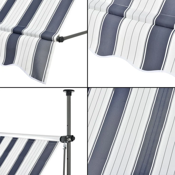 Klemmmarkise Stem 150x120x220-309 cm Dunkelblau / Weiß [pro. tec] – Bild 6