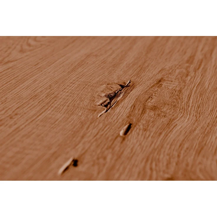 KAWOLA Esstisch LORE Tisch 240x100cm massiv mit Baumkante Nussbaumfarben Fuß schwarz – Bild 7
