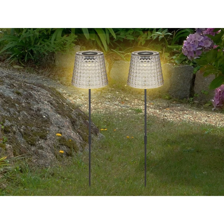 Solarleuchten Set: 2er Sets Tischleuchten & Erdspießleuchten Rauchfarbig – Bild 6