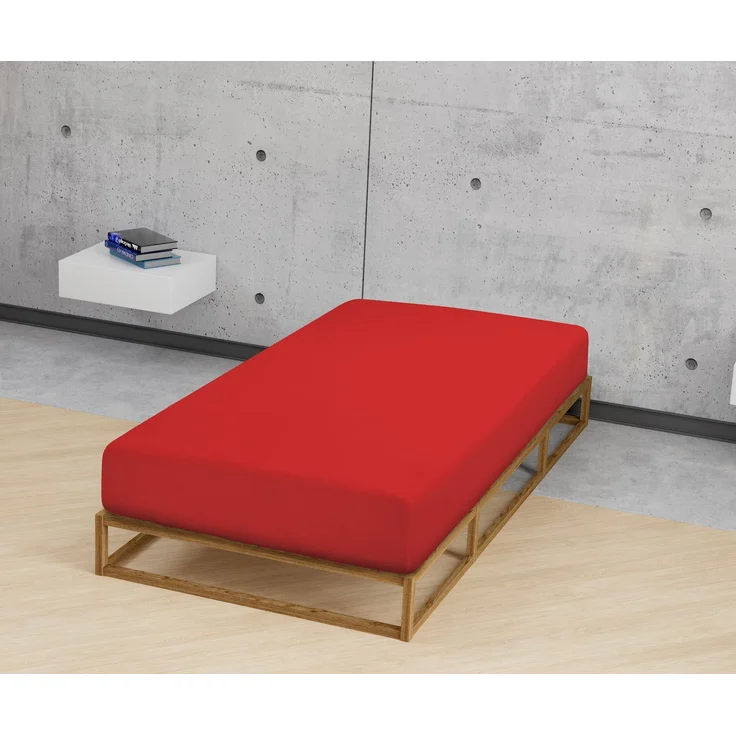 biberna Feinjersey-Spannbetttuch, 100 % Baumwolle, rot, 1x 180x200 cm - 200x200 cm – Bild 3