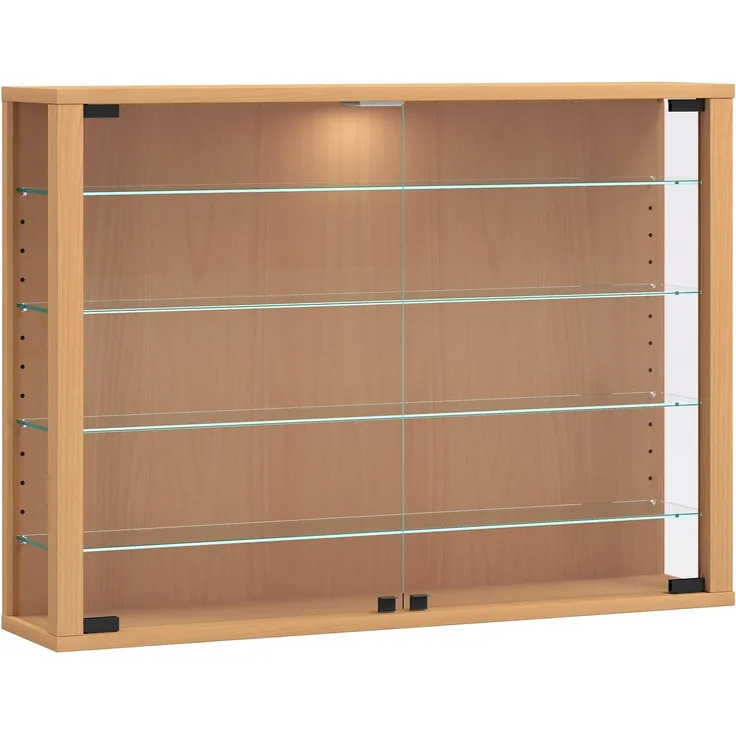 VCM Wandvitrine Vitrosa 919413 Buche H. 60 x B. 83 x T. 18 cm