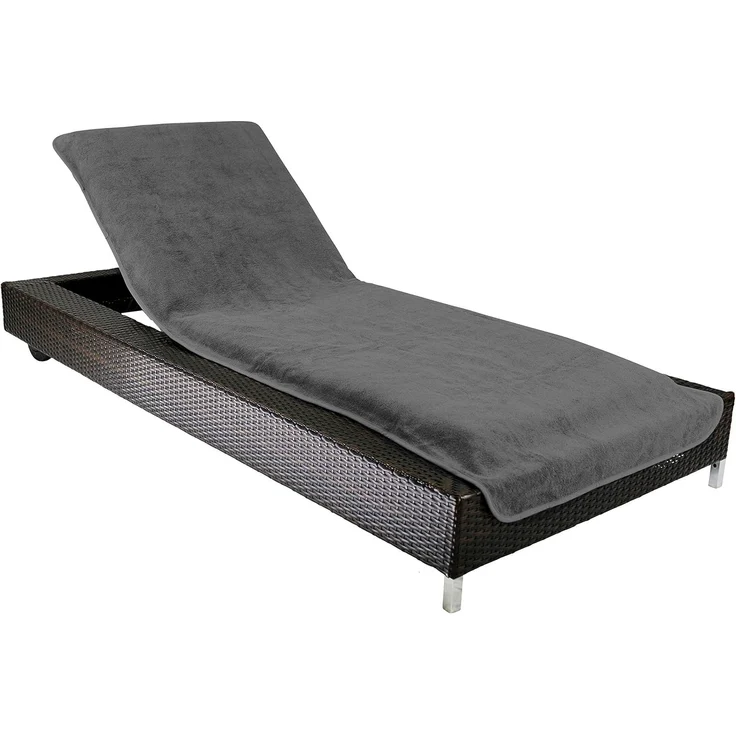 Brandsseller Schonbezug für Gartenliege, Strandliegenauflage, Frottee Schonbezug, 100% Baumwolle (ca. 75x200 cm, Anthrazit)