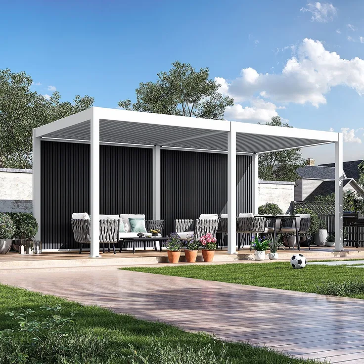 Weide WPC Sichtschutzwand anthrazit für Pergola