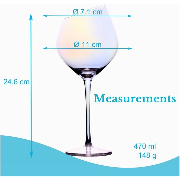 Intirilife Weinglas Weingläser Rotwein Glas Kelch spülmaschinenfest 470 ml, 2-tlg, Glas, Wein Glas Set 470ml Wein Gläser mit Schimmer Spülmaschinenfest (2-tlg) – Bild 4
