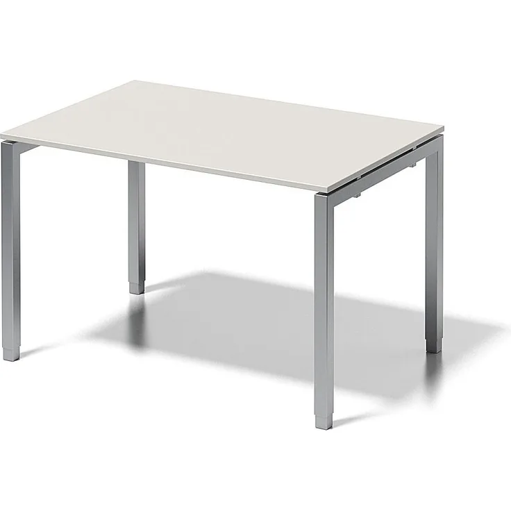 Cito Schreibtisch, 650-850 mm höheneinstellbares U-Gestell, H 19 x B 1200 x T 800 mm, Dekor grauweiß, Gestell silber