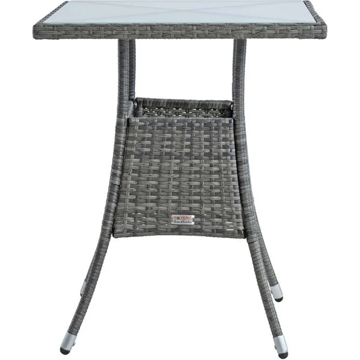 Polyrattan Beistelltisch Balkontisch 57 cm Rattan Tisch Gartentisch Anthrazit – Bild 10