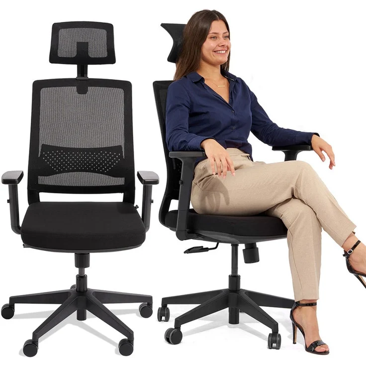 VALKENSTOL M2 Kopf-/Armstütze - Bürostuhl Ergonomisch Testsieger - 5 Jahre Garantie - Schreibtischstuhl mit Netzrücken - Computerstuhl – Bild 3