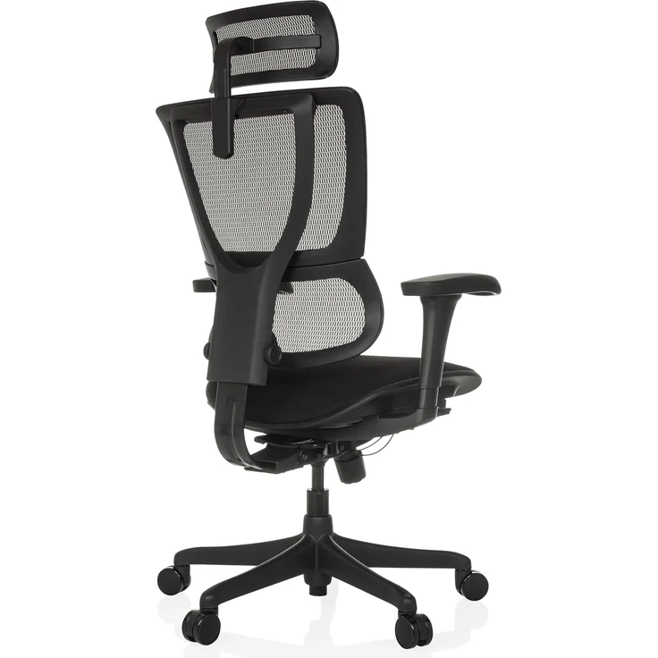 hjh OFFICE Bürostuhl ergonomisch ERGOHUMAN Slim ECO F GEN2 Originales Design, Bürosessel mit Flexibler Lendenwirbelstütze, gepolsterte Sitzfläche, Schwarz – Bild 9