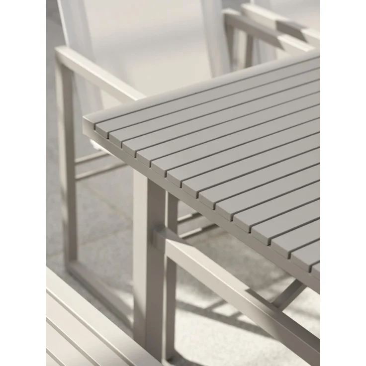Gartenesstisch Vevi aus Aluminium, modern, beige, für 4–6 Personen, 160x90 cm – Bild 8