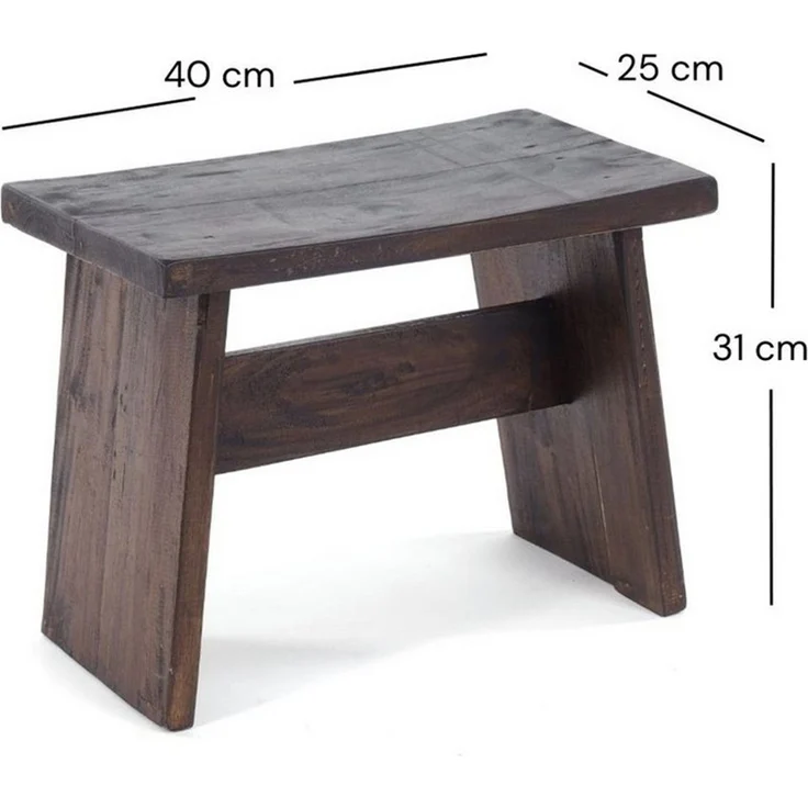 DESIGN DELIGHTS Hocker SITZBÄNKCHEN "SCHEMEL 40", Mahagoni, 31 x 40 x 25 cm, Fußhocker, Farbe: – Bild 2