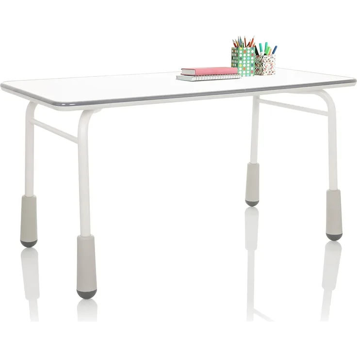 hjh OFFICE Kinderschreibtisch höhenverstellbar Kid GRO T Kinder- und Jugendschreibtisch Schülerschreibtisch 120x60 cm, Weiß/Grau 653753