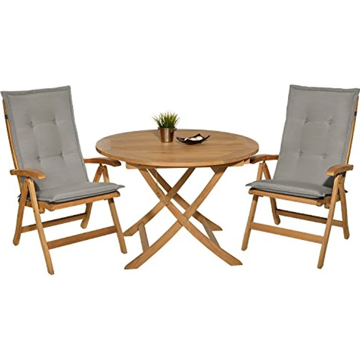 6er Set Beautissu Hochlehner Auflage Loft HL 120 x 50 x 6 cm Hellgrau – Bild 8