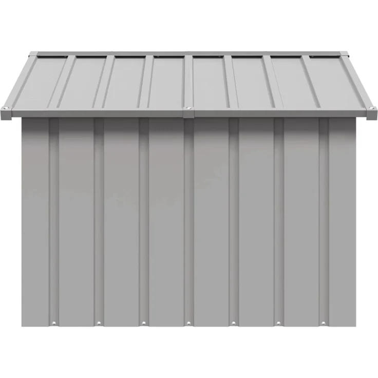 vidaXL Hundehütte Grau 116,5x103x81,5 cm Verzinkter Stahl 171542 – Bild 4