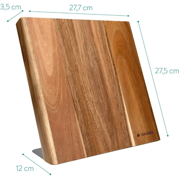 Navaris Messer-Set Messerhalter magnetisch aus Akazie - Holz Magnethalter (1-tlg) – Bild 4