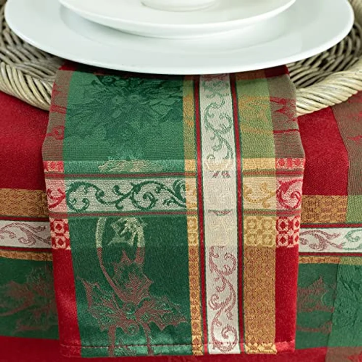 Benson Mills Urlaub Legacy Garn Gefärbt Tischdecke 18" X 18" Napkins Set of 4 Mehrfarbig – Bild 5
