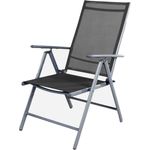 Garten Klappstuhl Gartenstuhl Hochlehner Alu Textilen Silber/Anthrazit