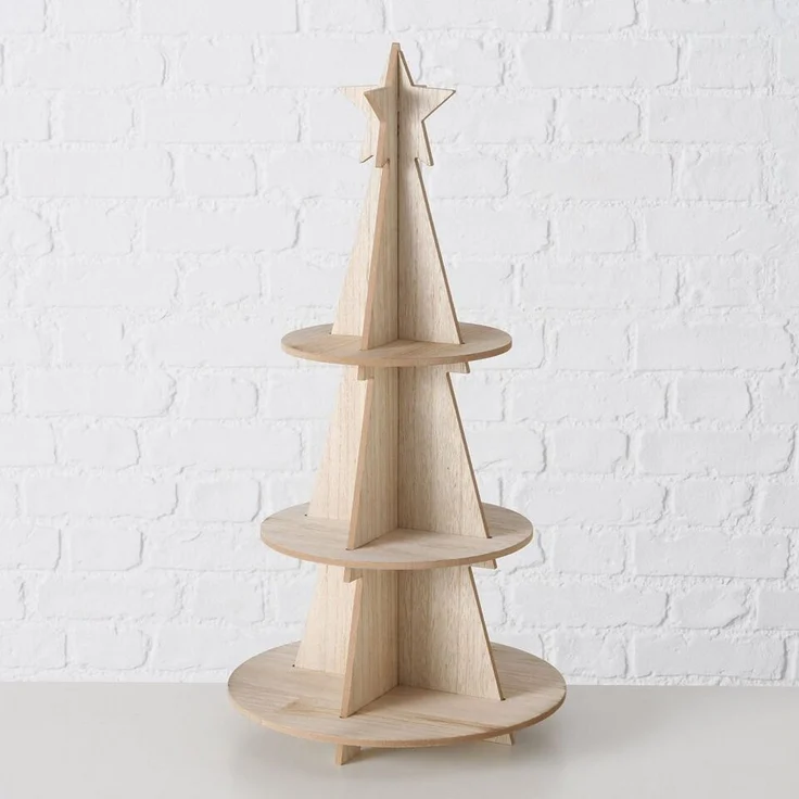 BOLTZE Etagere Etagere CHRISTMAS TREE natur braun Holz Dekoetagere Weihnachtsbaum Tan – Bild 2