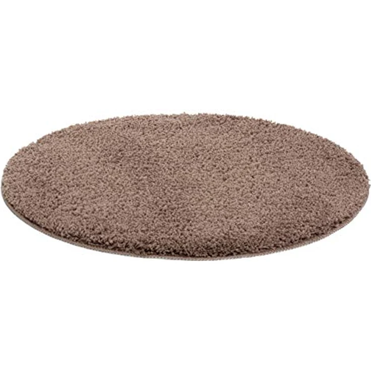 Brandsseller Badematte Rund Ø 60 cm Badteppich Badvorleger Badezimmerteppich Duschvorleger Taupe – Bild 3