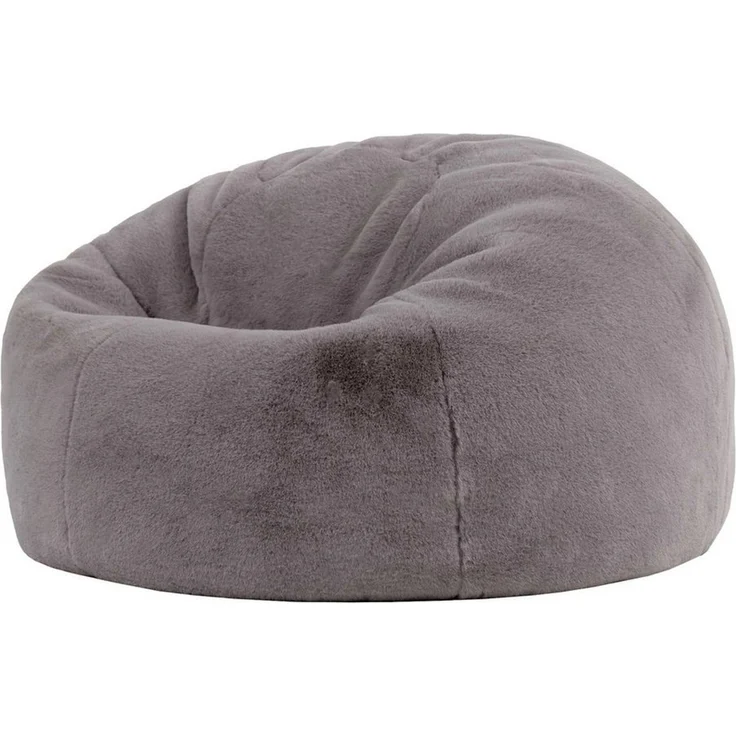 Icon Kingston Kunstfell Sitzsack, Hellgrau, Sitzsack Erwachsene mit Füllung, Bean Bag, Flauschig Sessel, Lounge Sessel, Lounge Stuhl, Schlafzimmer, Wohnzimmer, Wohnzimmer Möbel – Bild 1