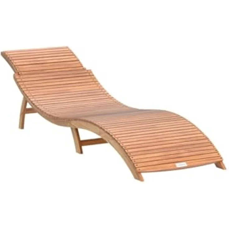 Casaria 'ERGO' Sonnenliege, 2 Stück, Akazienholz, faltbar mit Tragegriff & Kofferfunktion, braun, 17 x 90 x 60 cm – Bild 4