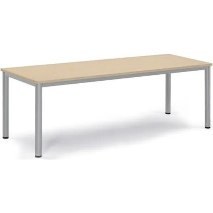 Soennecken Besprechungstisch 200x80x72cm Gestell silber Platte ahorn