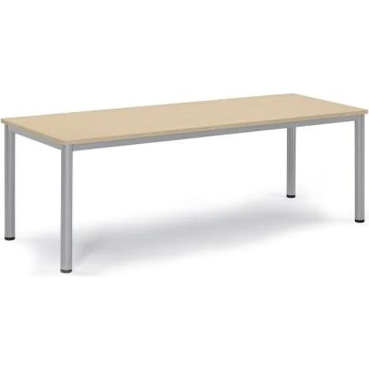 Soennecken Besprechungstisch 200x80x72cm Gestell silber Platte ahorn