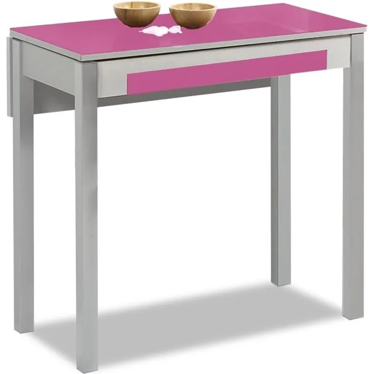 ASTIMESA Küchentisch, Metall, Fuchsia, 90x50 cm, ausgefahren 90x70 cm