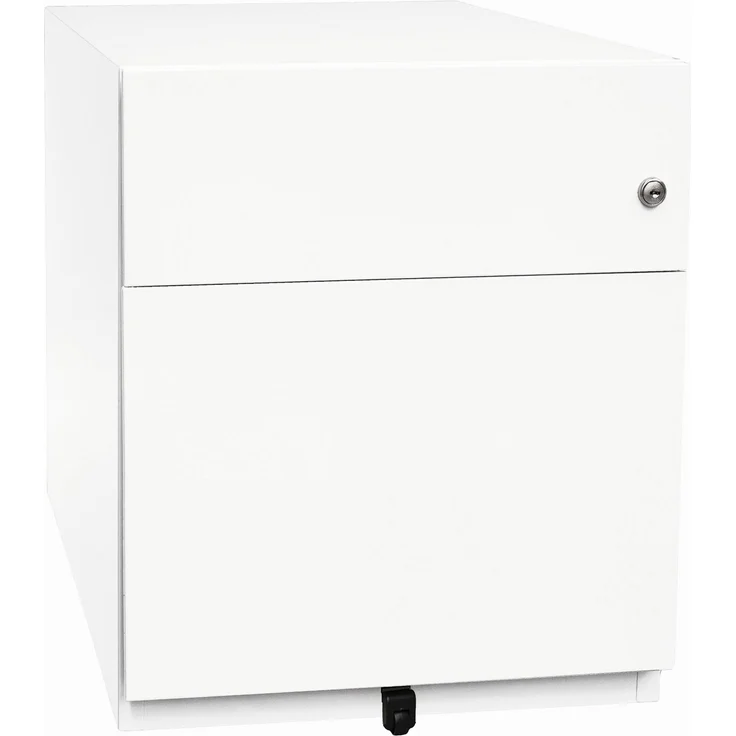 Rollcontainer Note™ mit Griffleiste, 1 Universalschublade, 1 HR-Schublade, Farbe verkehrsweiß – Bild 2
