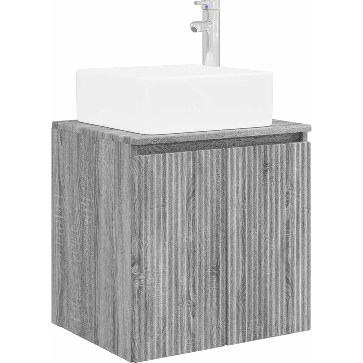 vidaXL Badezimmerschrank-Set 3 stk. Grau Sonoma 129 x 41 x 80 cm 3405643 – Bild 5