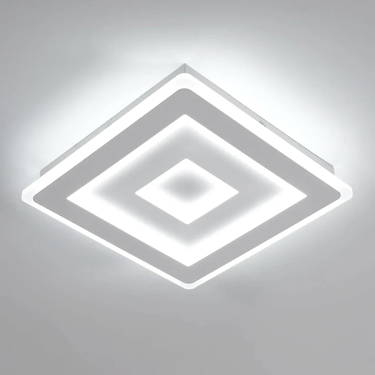 Comely LED Deckenleuchte Quadrat, 28cm 36W Moderne Deckenlampe Quadratisch Weiß LED Deckenbeleuchtung für Schlafzimmer, Wohnzimmer, Flur, Kaltweißes Licht 6500K – Bild 1