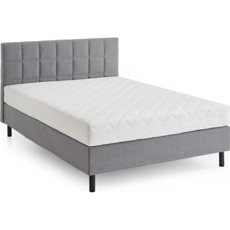 Atlantic Home Collection Boxbett Nikola inkl. Federkern-Matratze H2, Hellgrau, 120x200 cm
