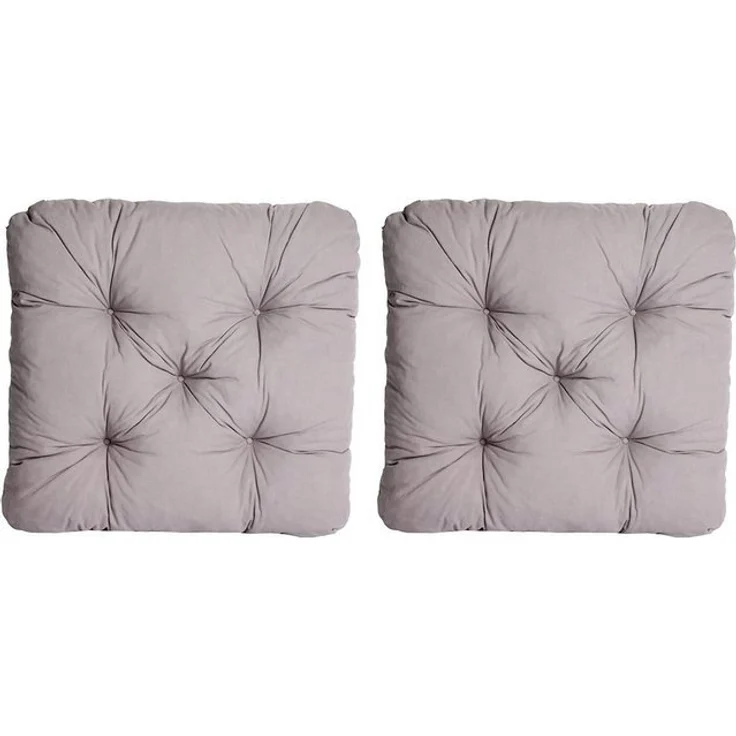 Home Feeling Sitzauflage 2-teiliges Set Auflage für Stuhl, Hellgrau ca. 50x50x8 cm – Bild 3