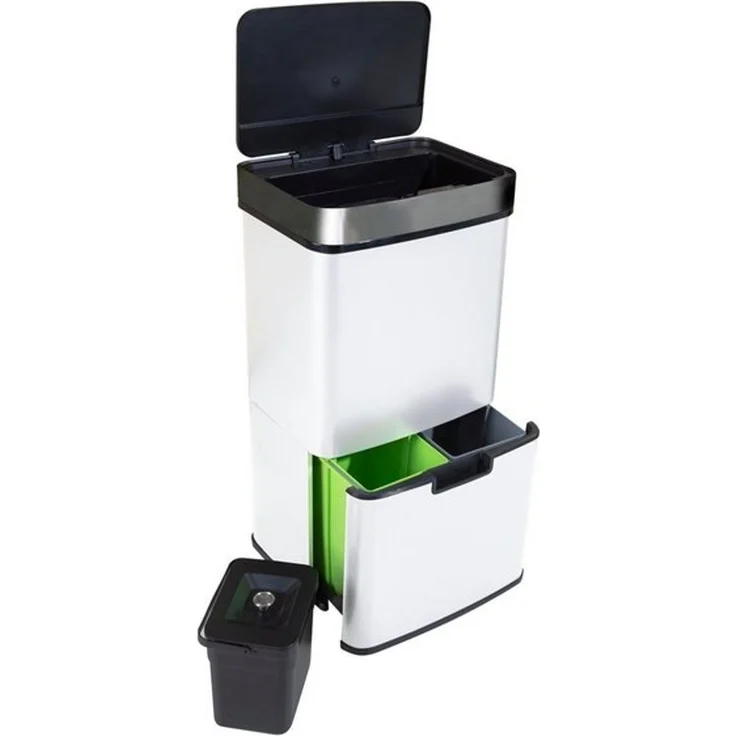 Ribelli Mülltrennsystem Sensor Mülleimer, 4 Fächer, Mülleimer Küche, 72L, Weiß, Abfalleimer mit Sensor – Bild 4