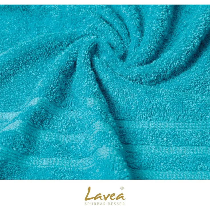 Lavea Gästehandtuch Bali, 30x50cm aus 100% Bio-Baumwolle, einzigartig weiche Gästetücher mit Aufhänger (Set, 2-St), hochwertiges und nachhaltiges Premium Gästetuch – saugstarke Faser – Bild 5