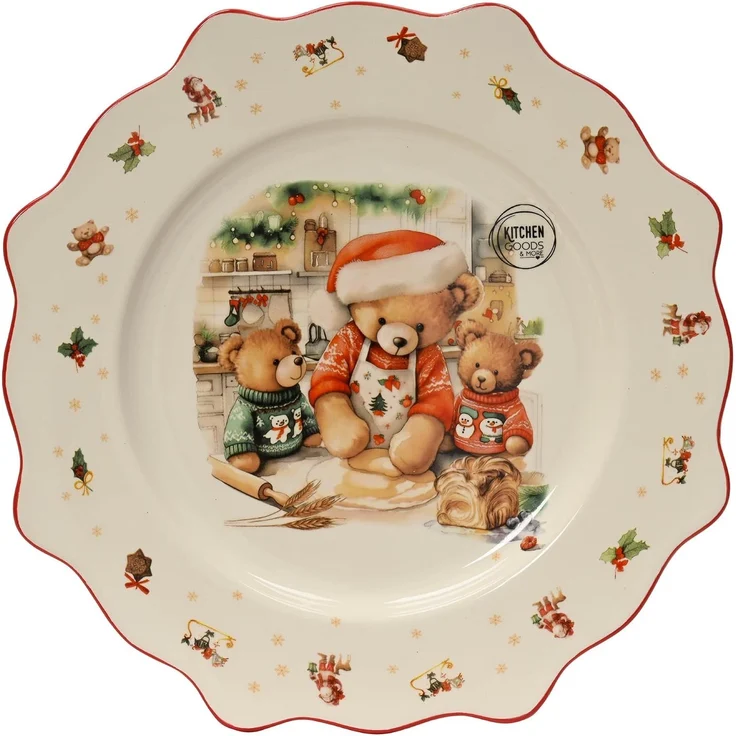 Kitchen Goods Weihnachtsdeko Frühstücksteller 21 x 2,3 cm bunt – Bild 1