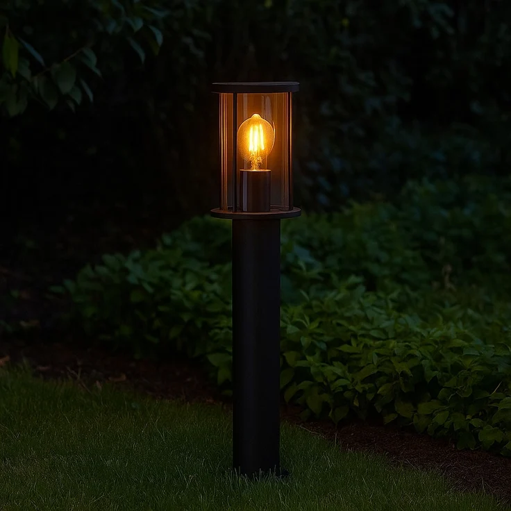 Stehlampe Außenleuchte, Metall, schwarz, wetterfest, H 60 cm – Bild 4