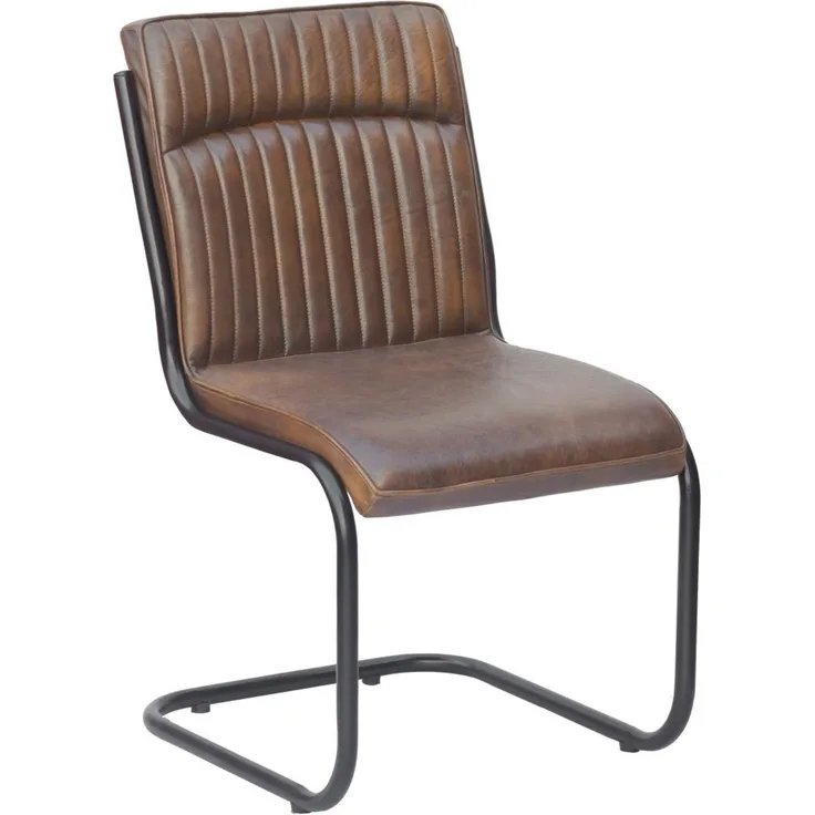 Freischwinger Echtleder 52x61x92 braun IRON LABEL #03