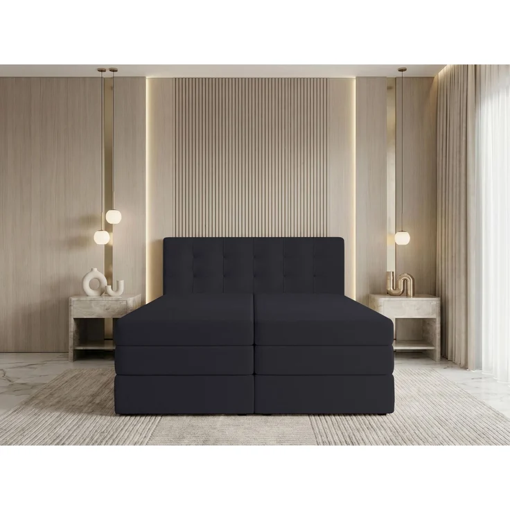 AX LIVING Finike Bett 180x200 cm, Boxspring, Stoff Schwarz – Bild 3