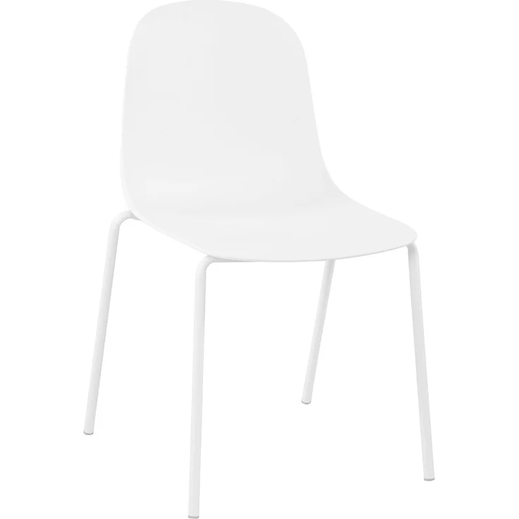 CLP Stapelstuhl Hardin mit ergonomischer Kunststoffschale und stabilem Metallgestell - Farbe:weiß – Bild 1