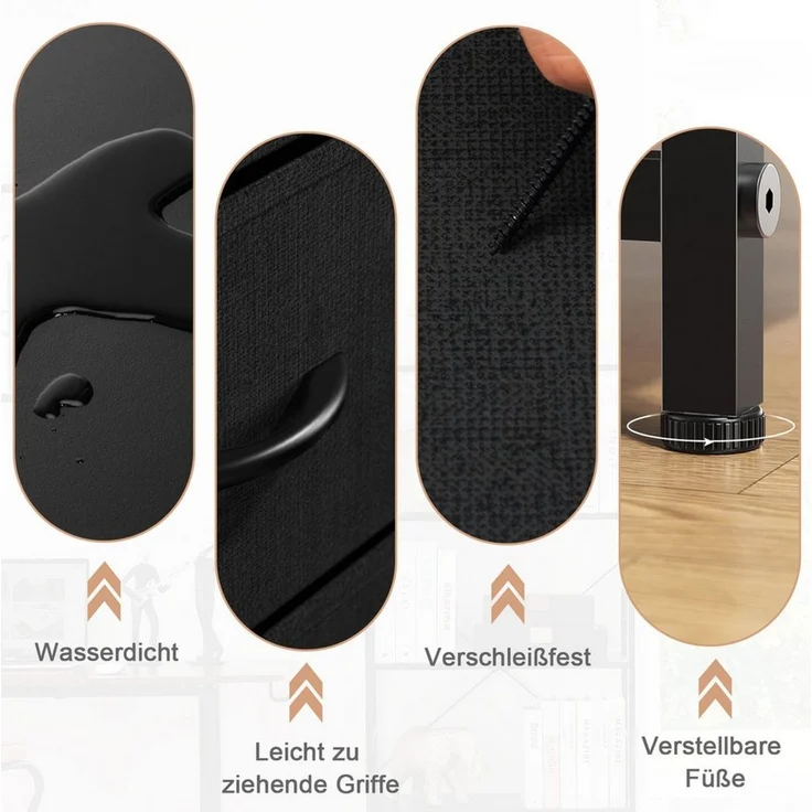 DUMOS Schubkastenkommode Kommode mit 5 Schubladen Stoffkommode mit Stabilem Stahlrahmen (Ein Aufbewahrungsschrank mit 5 Schubladen), 5 Schubladen – Bild 3