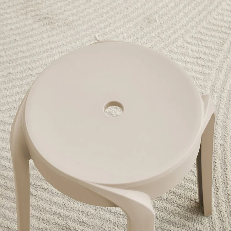 Home Deluxe Hocker NIVO - Beige, Polypropylen, 33 x45 x33 cm – Bild 4