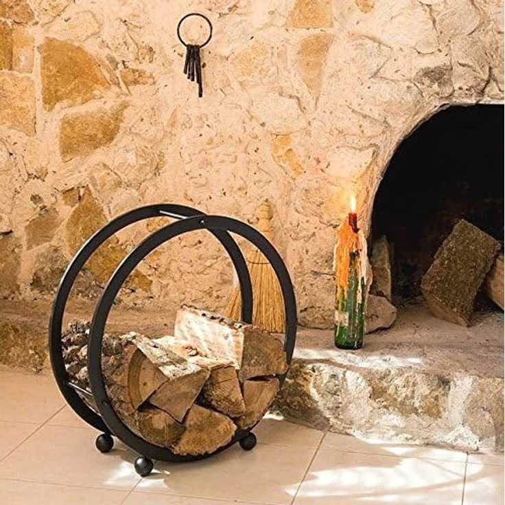 Kaminholzregal Kaminholzständer Rund D-55cm Holzkorb Kaminholzhalter Holzregal – Bild 7