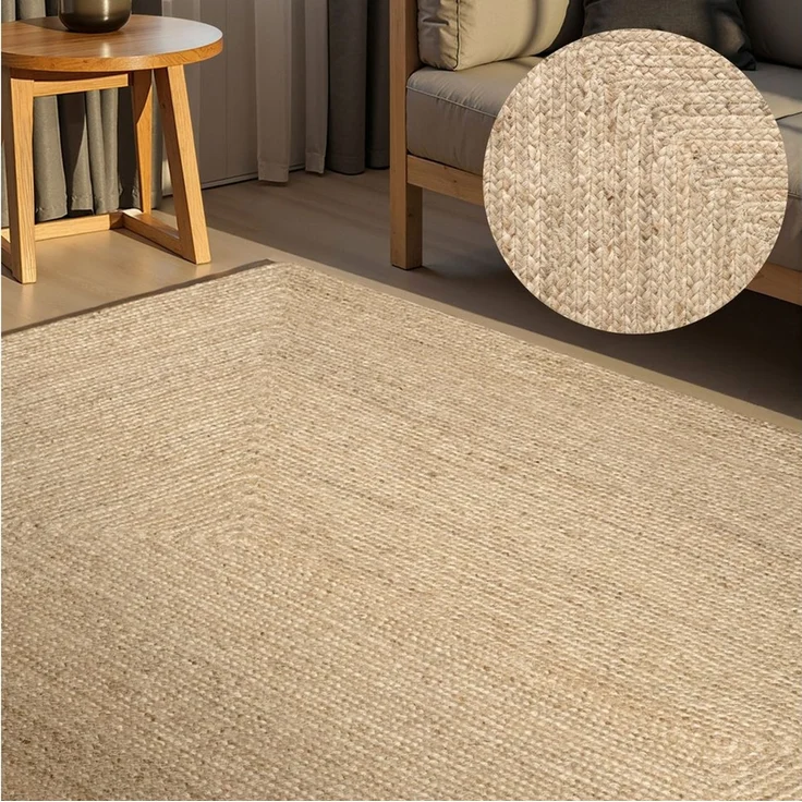 HANSE Home Teppich Sharmila Juteteppich, rechteckig, Höhe: 9 mm, 100% Jutefaser, Natur, Wohnzimmer, Esszimmer, Flur, Boho, Skandi – Bild 1