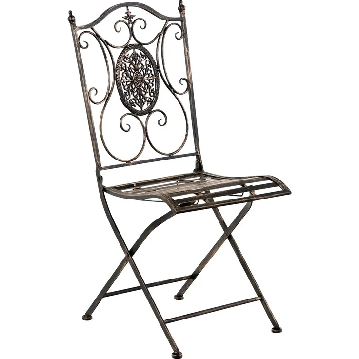 Outdoor Sitzgruppe RIZAR - Metall Bronze 42x49x91.5 cm | Gartenmöbelset 2 Personen Metall Vintage Balkonmöbel Set Bistrotisch Terrassenmöbelset – Bild 2
